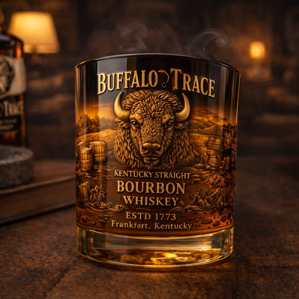 🥃 Vintage Bourbon Whiskey Glass – Classic Old Fashioned Tumbler