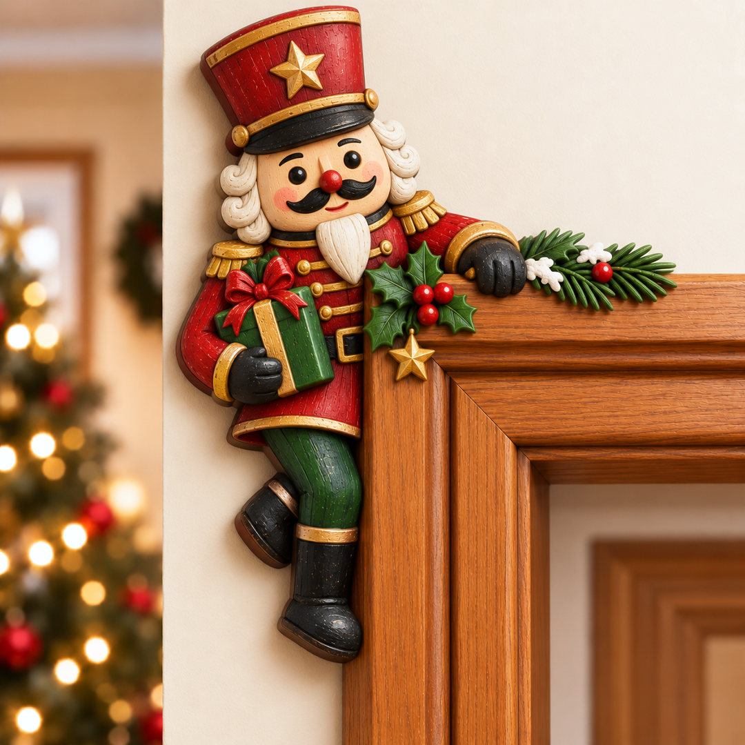 🔥Last 75pcs🎉-🎅🚪Christmas Peekaboo Door Frame Corner Decor – A Little Holiday Surprise Around Every Corner