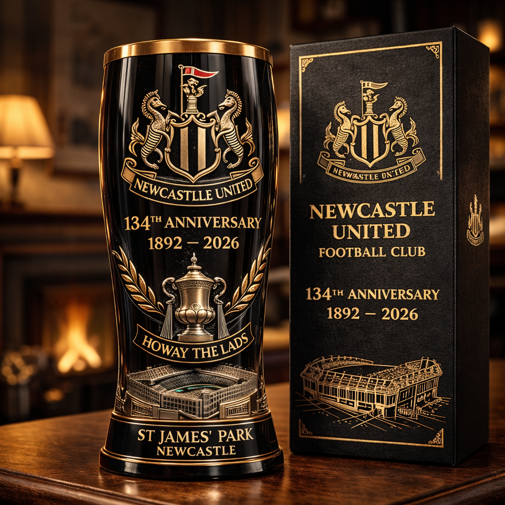 🖤⚽ Newcastle United 134th Anniversary Collector Glass (1892–2026)
