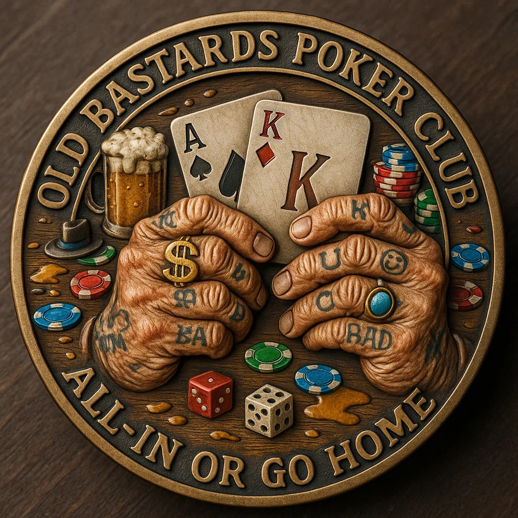 ⚡ Black Friday 24H Flash Sale♠️OLD BASTARDS POKER CLUB – CHALLENGE COIN😎
