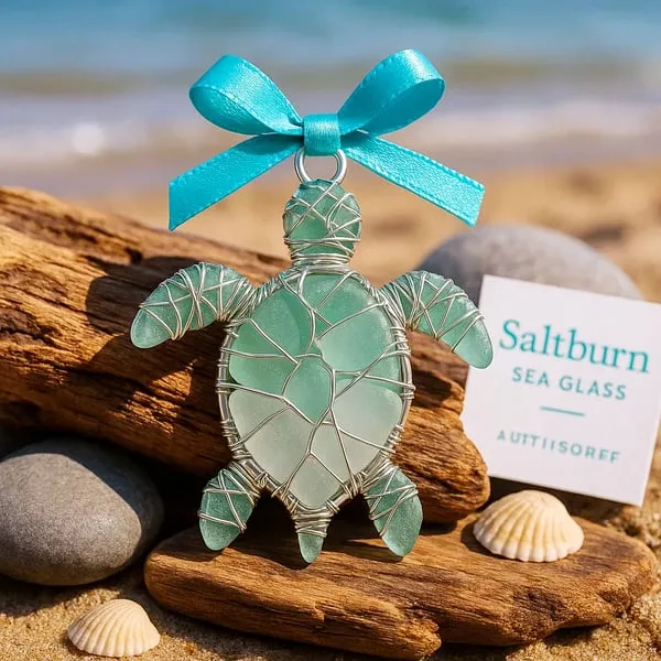 🌊 Handmade Sea Glass Ocean Ornament