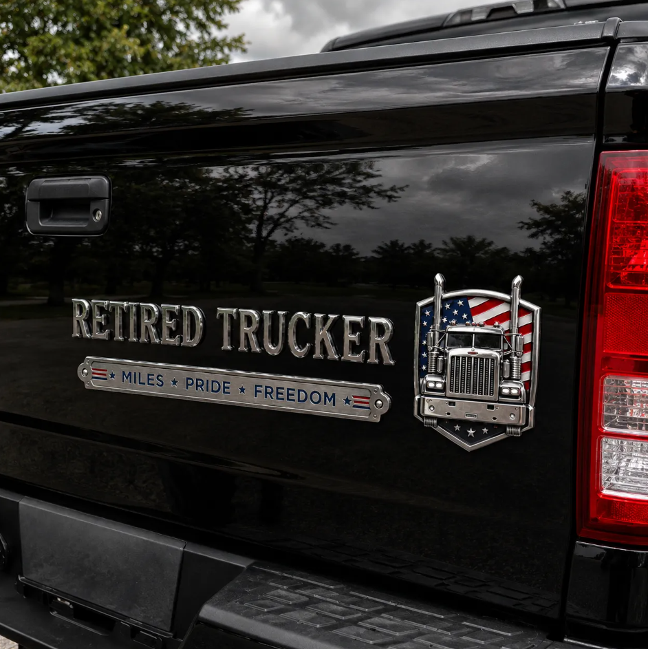 🎁Last Day Promo: 50% OFF -🚚 Retired Truck Driver Car Emblem Badge