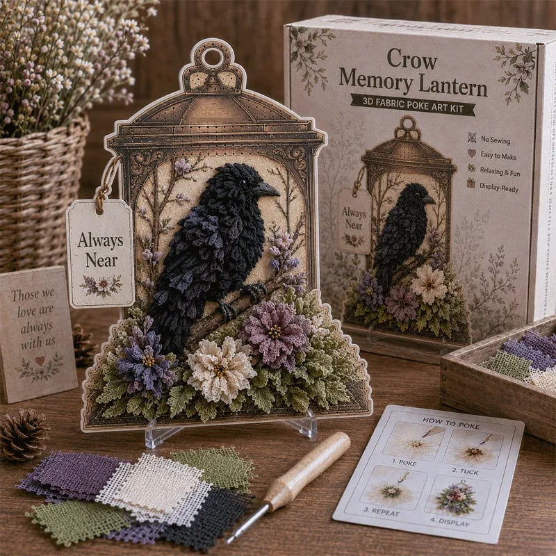 🔥 LAST DAY 70% OFF –⚡50K+ SOLD! 🕊️ Always Near 3D Fabric Poke Art Memory Lantern Kit