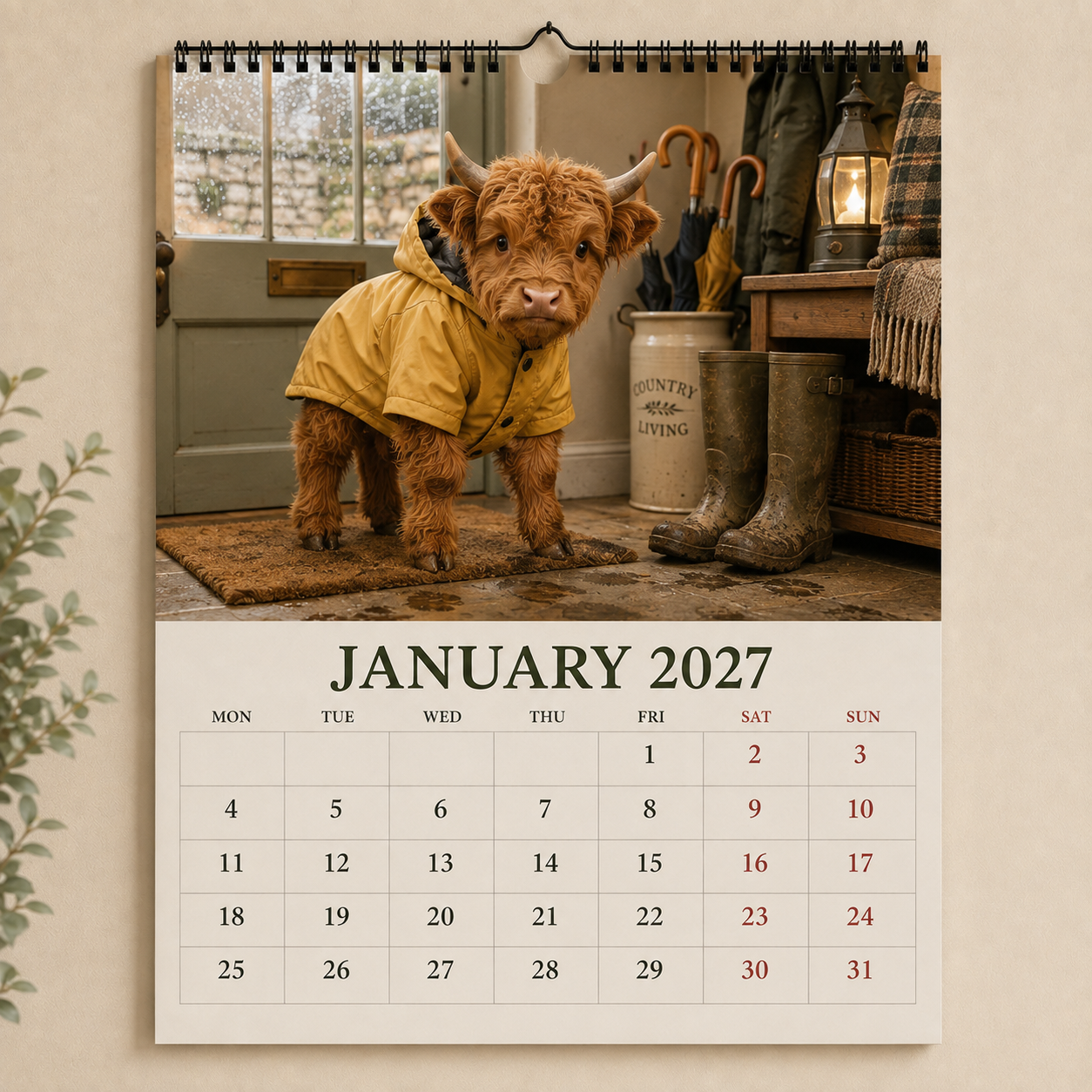 🔥Last day 70% OFF -🐮 2027 Highland Cows Seasons Calendar