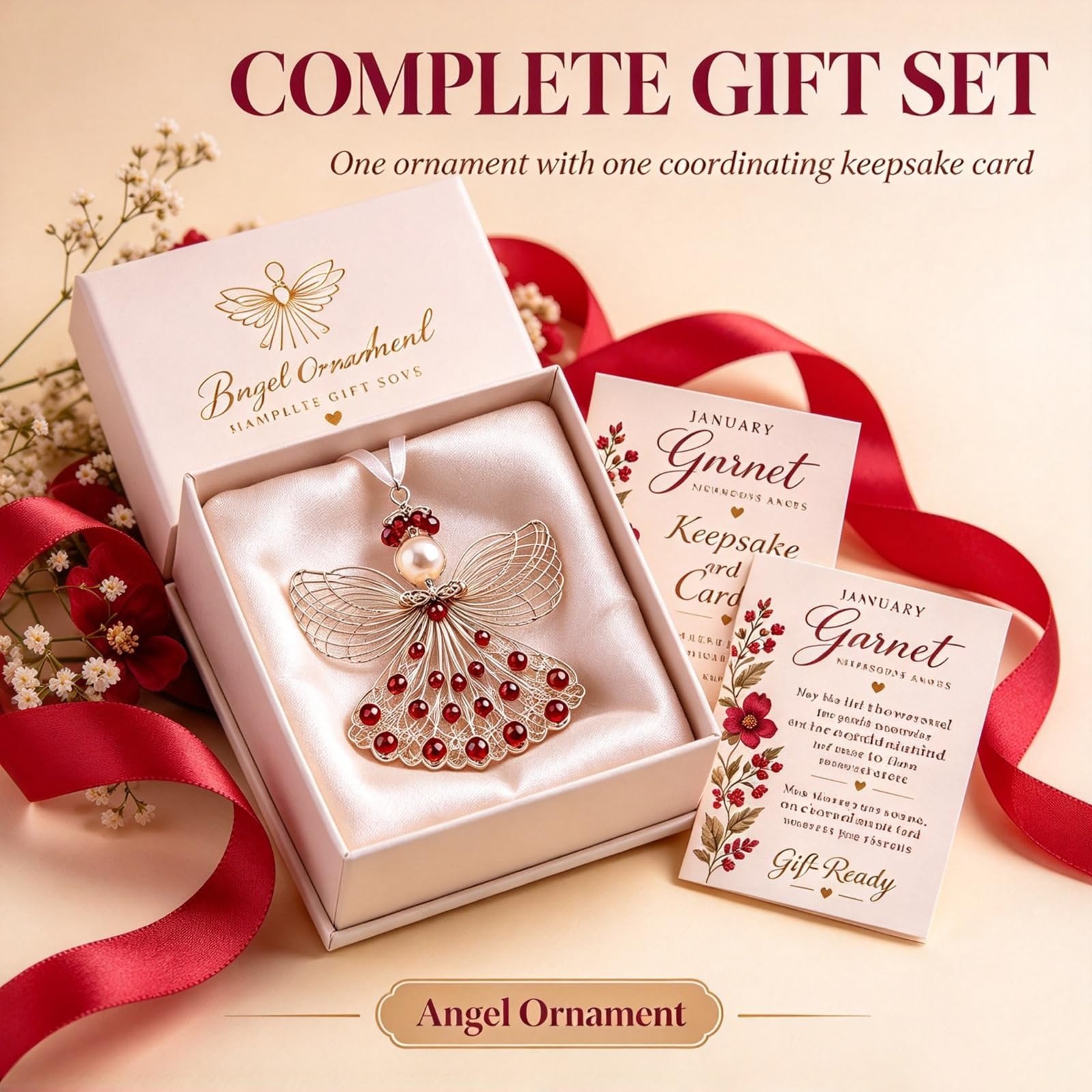 🔥Last 40pcs🎉-🕊️✨Handmade Wire Birthstone Angel Ornament💎💌Sentimental Keepsake Gift