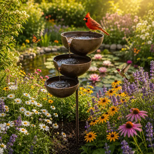 🌞50% OFF NOW! 🌿Bring Life Back To Your Garden – Rain Catcher Bird Bath 🐦