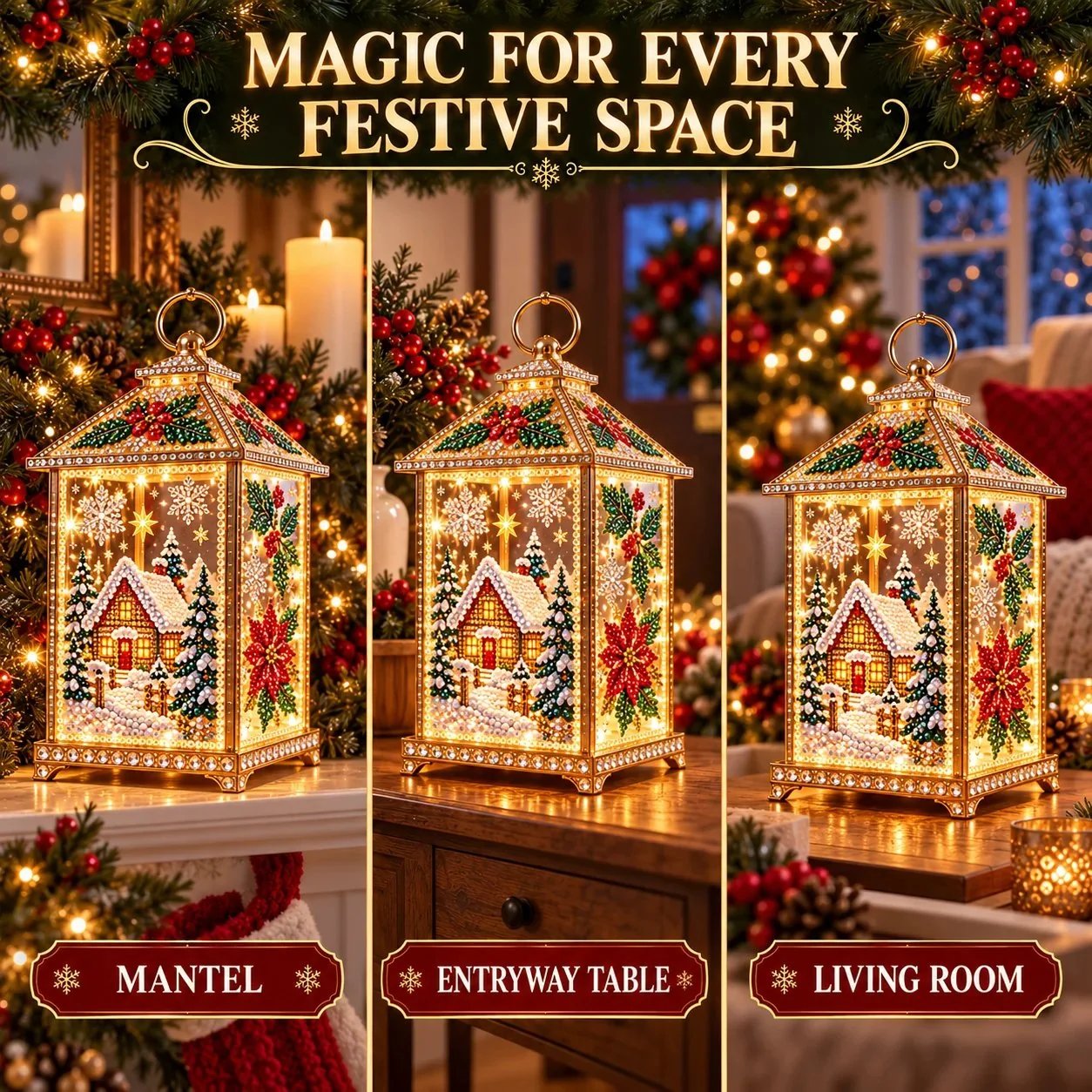 🔥Limited time 70% OFF - ✨💎DIY Light-Up Diamond Art Lantern -  Create Your Own Sparkling Glow