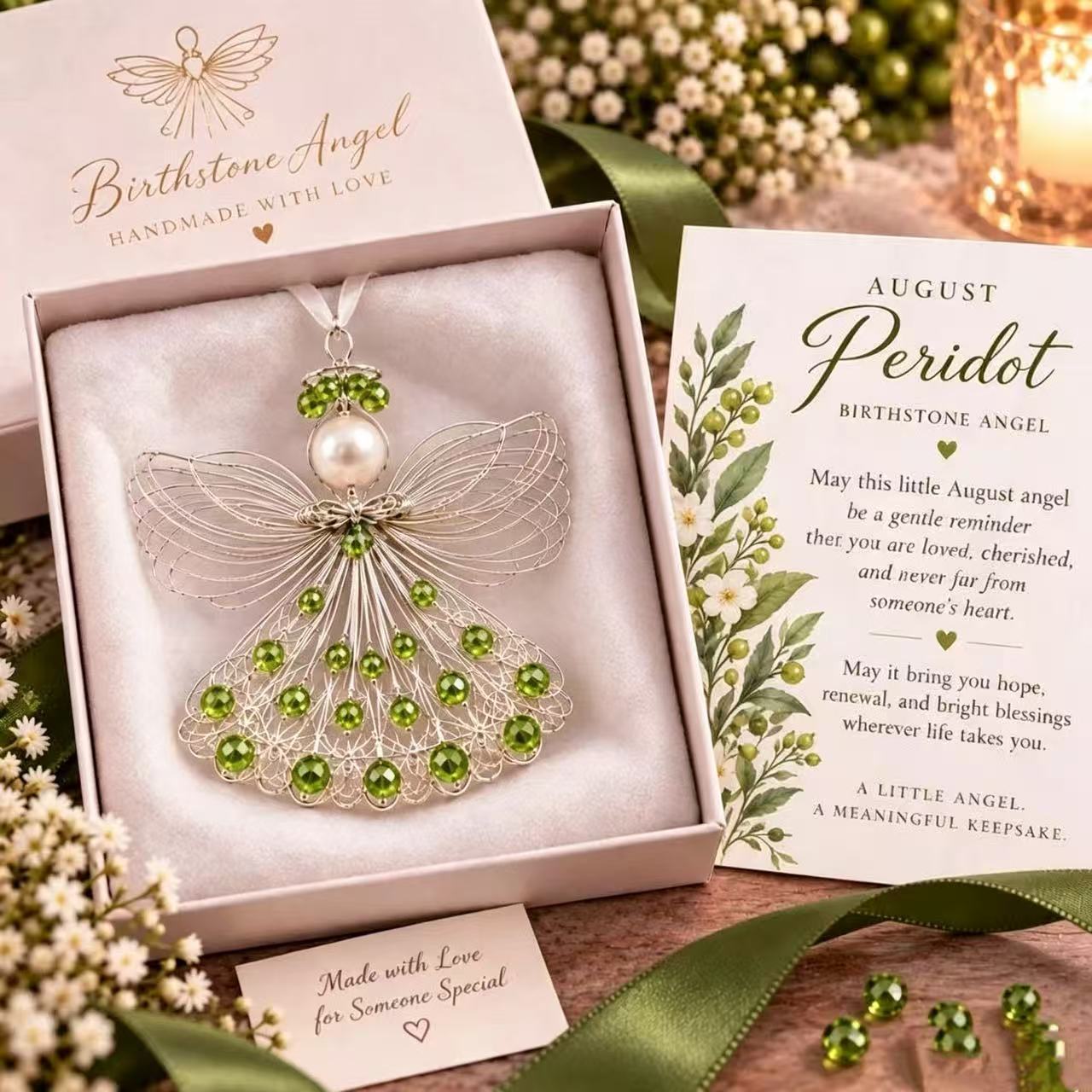 🔥Last 40pcs🎉-🕊️✨Handmade Wire Birthstone Angel Ornament💎💌Sentimental Keepsake Gift