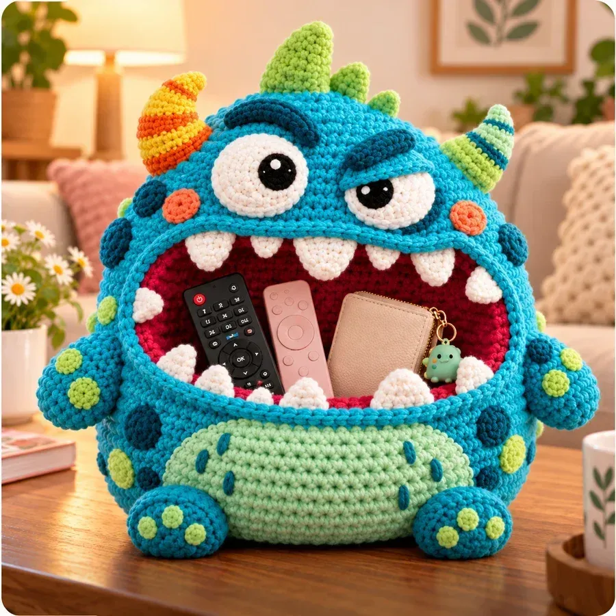 Blue Grumpy Chomp Monster