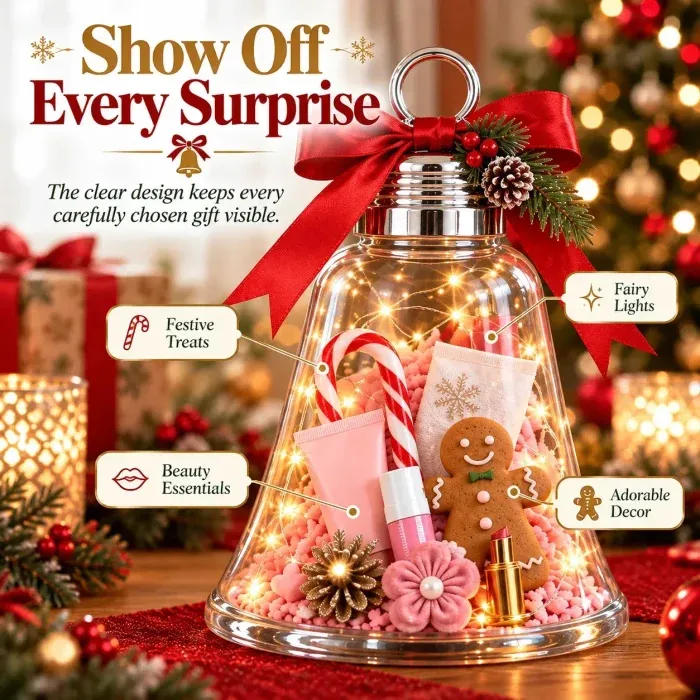 🔥Last 40pcs🎉-🎄🎁DIY Christmas Bell Gift Box - Clear DIY Surprise Container 