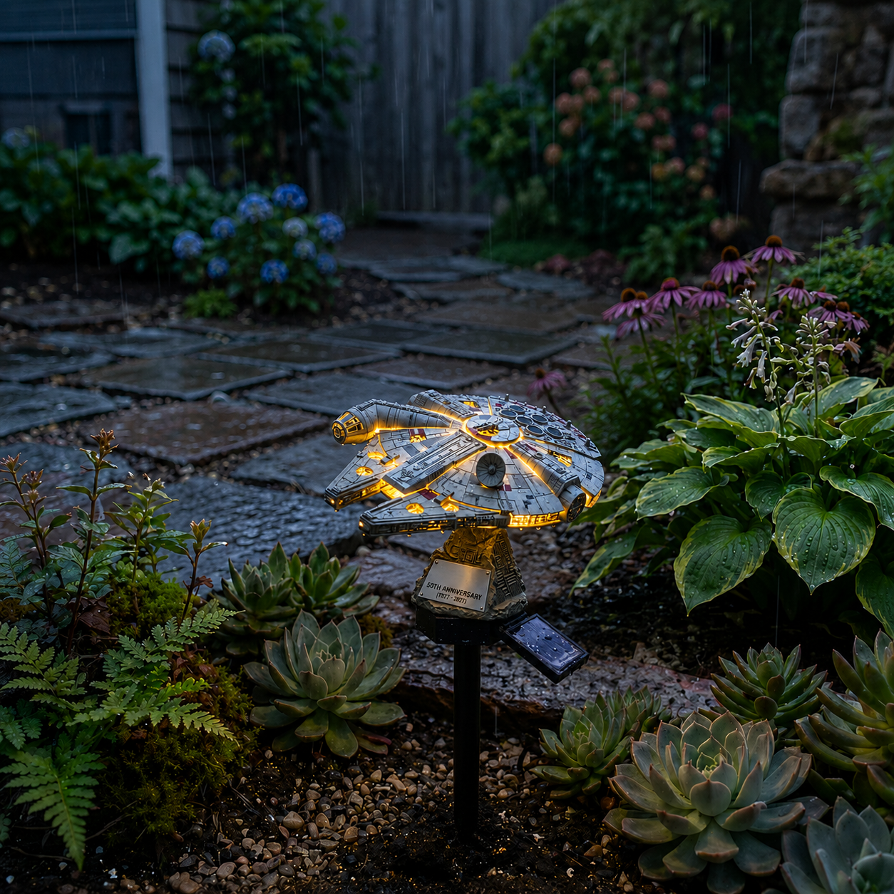 🌌 TODAY ONLY - Sci-Fi Starship Solar Garden Light