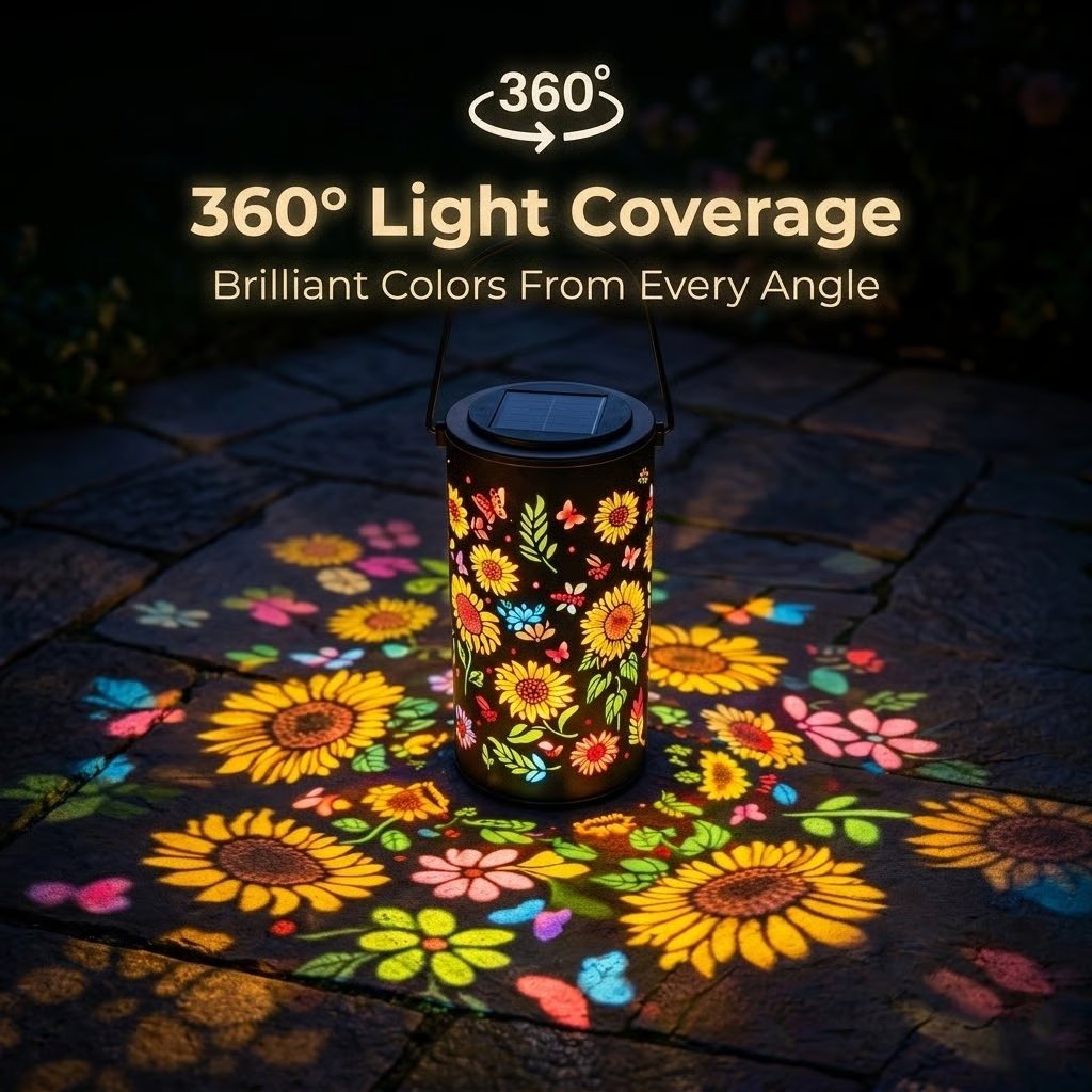 🔥LAST DAY 50% OFF✨Solar Lanterns with Projection – Sunflower & Butterfly Ground Art Lights