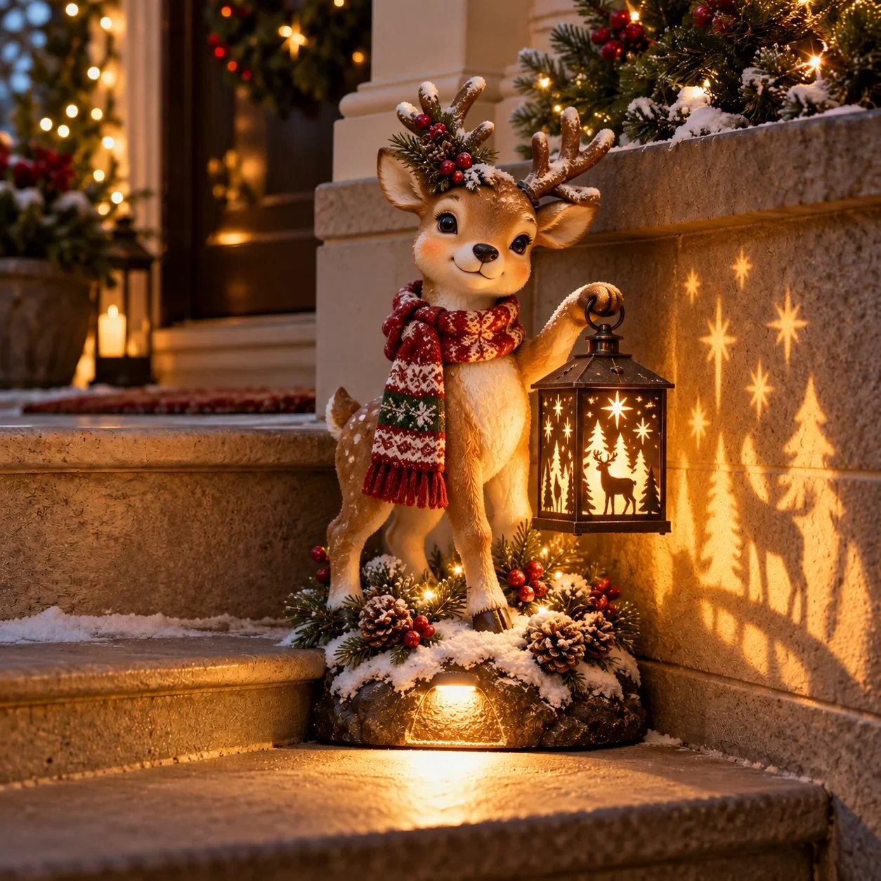 🔥Last 40pcs🎉-⛄✨ Snowman Nativity Glow – Solar Christmas Step Light with Holy Family Projection 🎄✝️