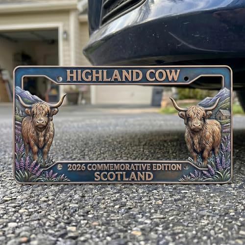 🔥Last Day 49% OFF - 🐂 Highland Cow License Plate Frame