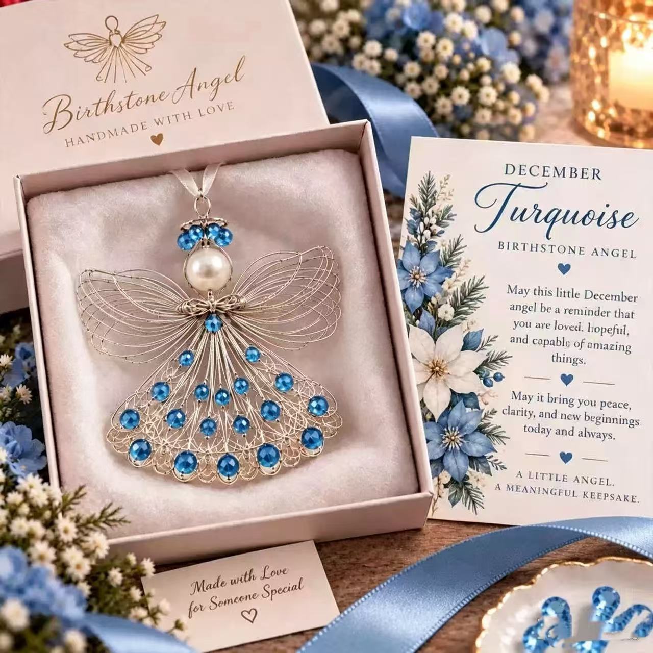 🔥Last 40pcs🎉-🕊️✨Handmade Wire Birthstone Angel Ornament💎💌Sentimental Keepsake Gift