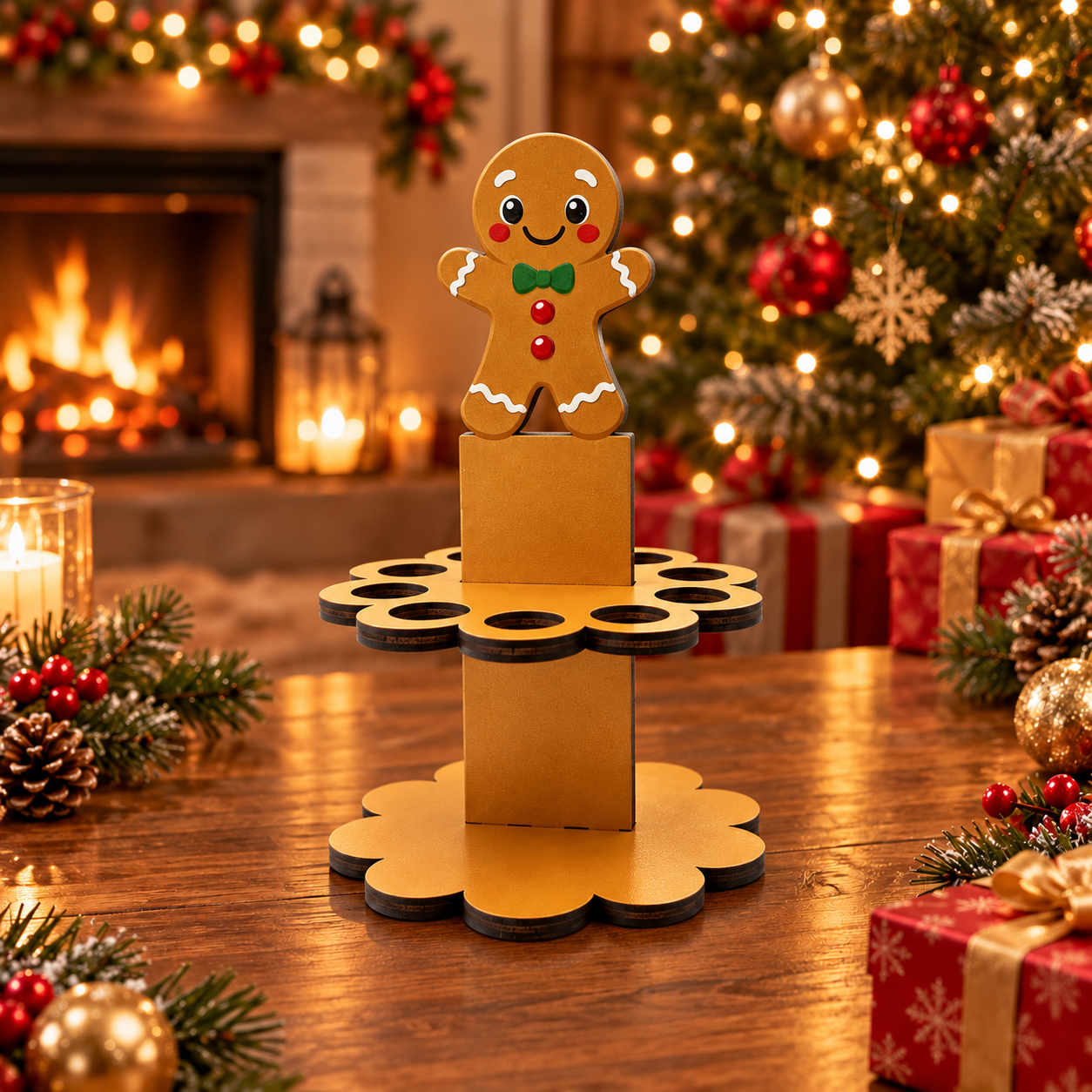 🔥Last 40pcs🎉-🎄 ✨ Christmas Tabletop Wooden Money Holder 🎁