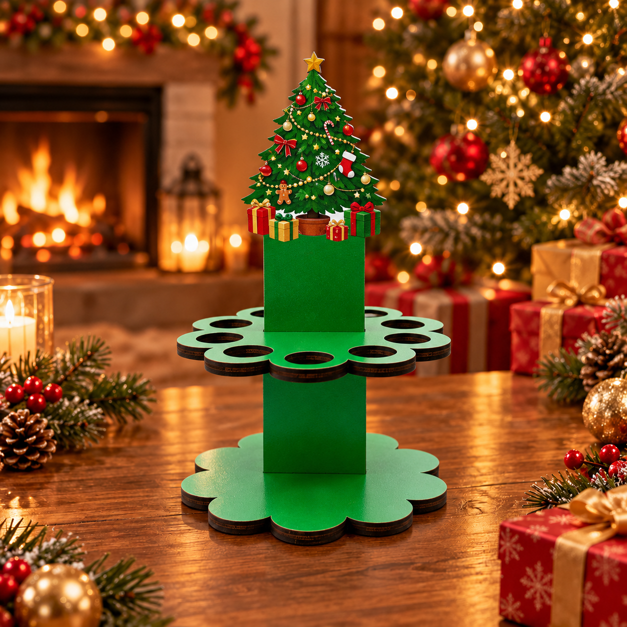 🔥Last 40pcs🎉-🎄 ✨ Christmas Tabletop Wooden Money Holder 🎁
