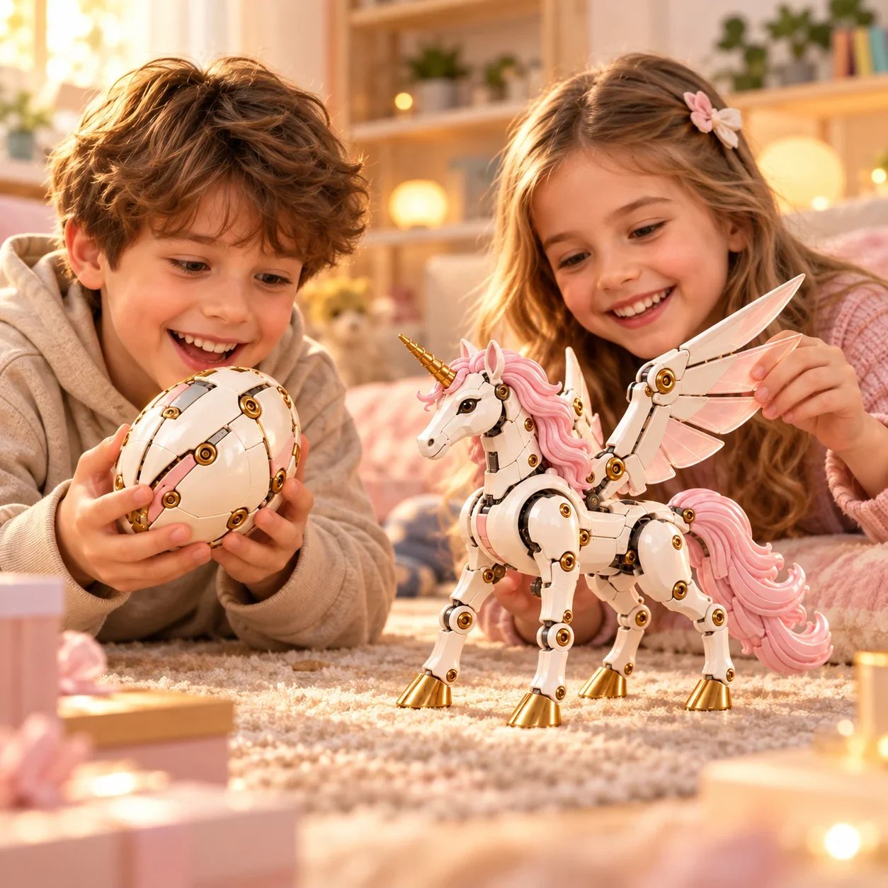 🔥Limited time 70% OFF - 🦄 2-in-1 Transforming Mechanical Unicorn Egg – Winged Fantasy Figure