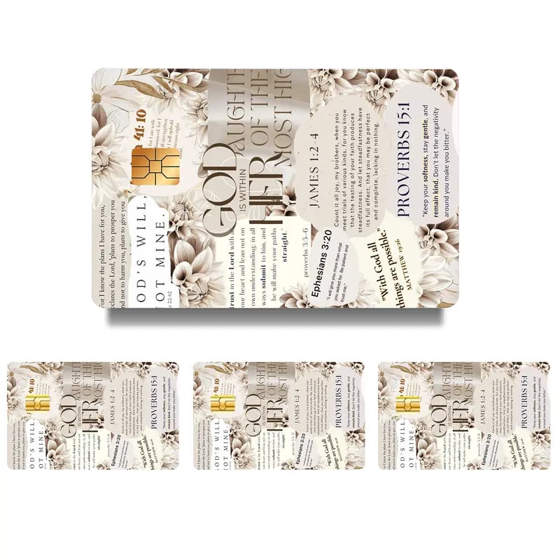 🔥Last Day 49% OFF - 💳✝️ Faith & Patriot Card Sticker Set – Inspirational Credit Card Stickers with Cross & Scripture Designs
