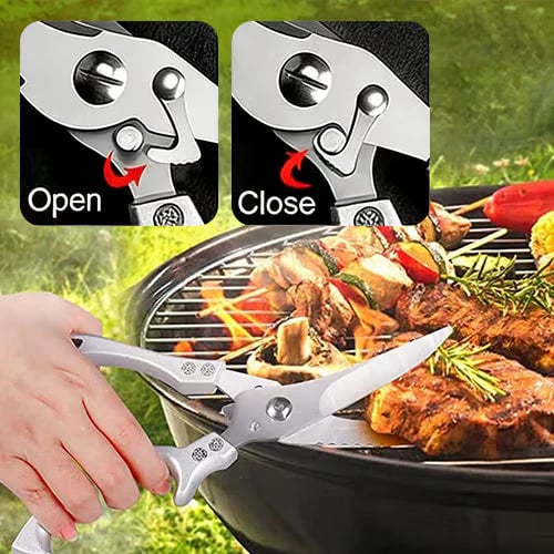 ✂️ LIMITED TIME 70% OFF! ⚡ Heavy-Duty Multifunction Kitchen Shears – 4-in-1 Tool with Fish Scaler, Bottle Opener & Safety Lock 🔪