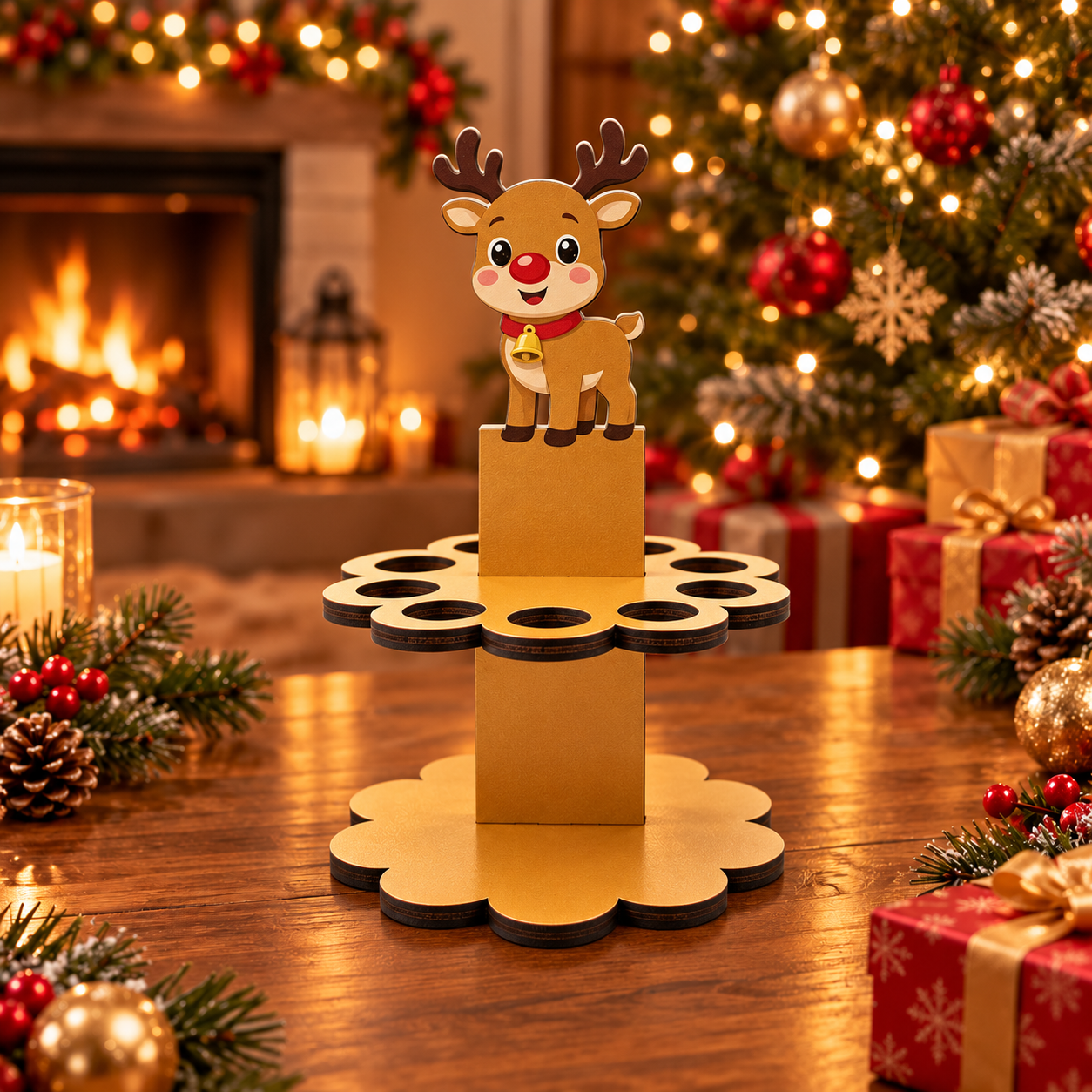 🔥Last 40pcs🎉-🎄 ✨ Christmas Tabletop Wooden Money Holder 🎁