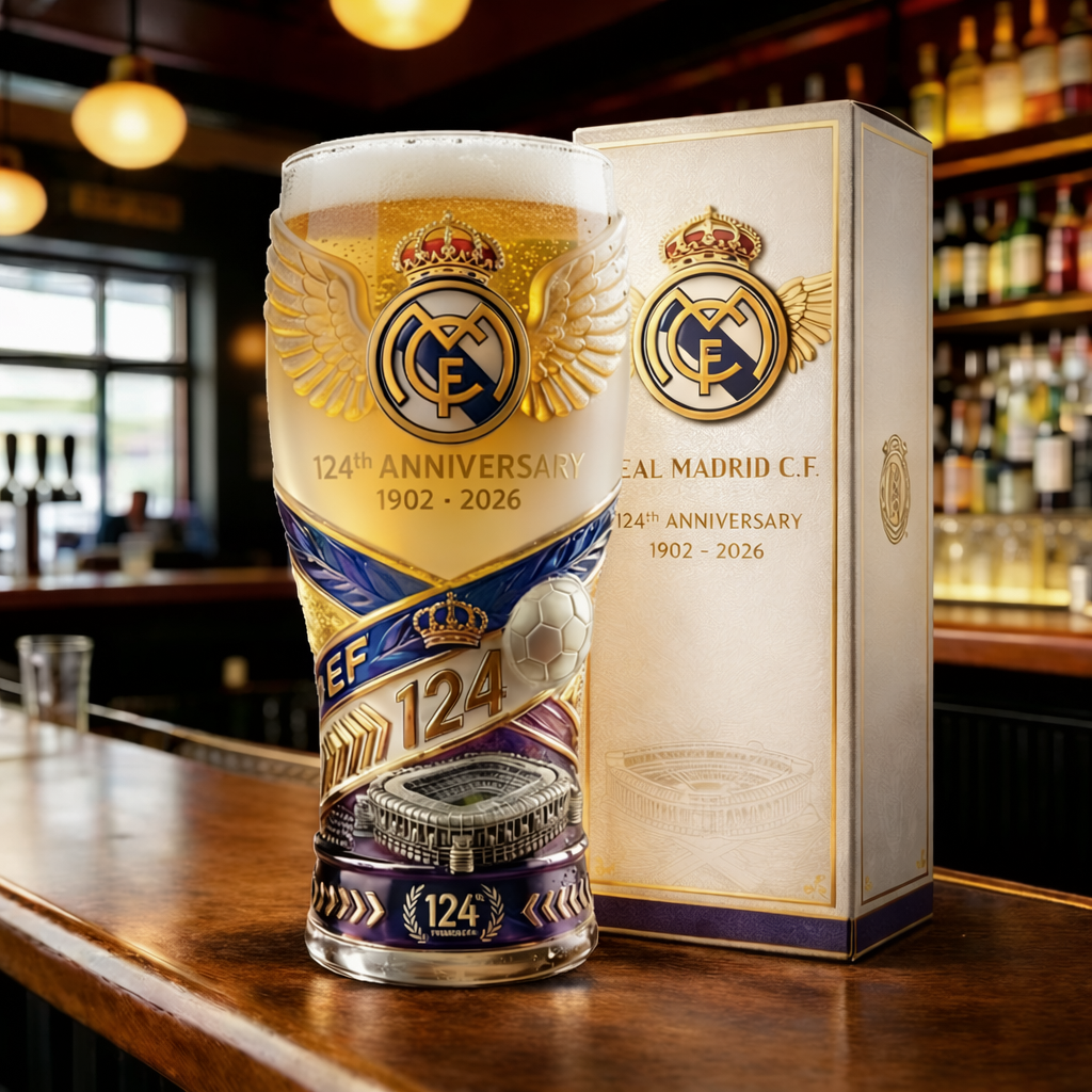 🔥Limited Edition🎁 - Real Madrid 124th Anniversary Commemorative Glass