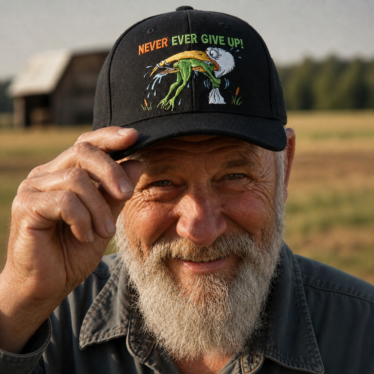 🔥Hot Sale 49% OFF - 🐸Funny Frog Never Ever Give Up Resilience Hat