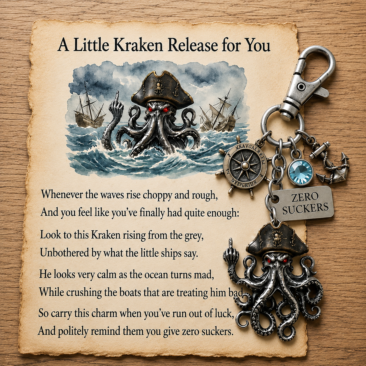 🔥LAST DAY 49% OFF -🌊 "Zero Suckers" Kraken Pirate Keychain