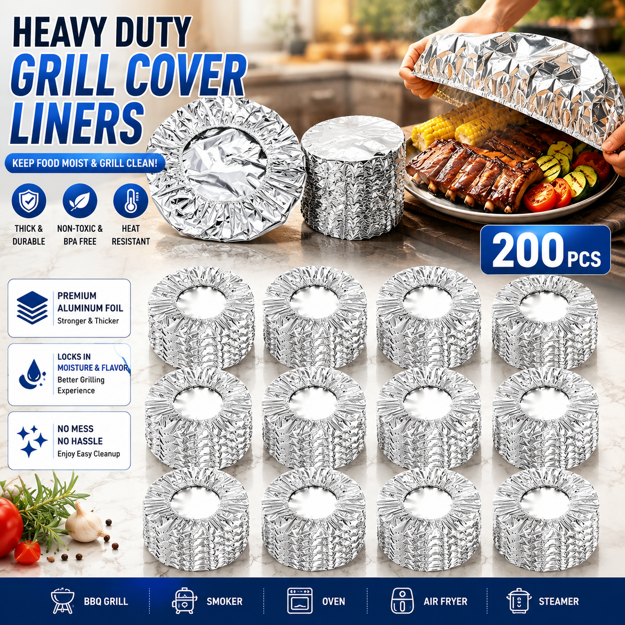 Aluminum Foil Heat Shield Covers – No Plastic 🥘