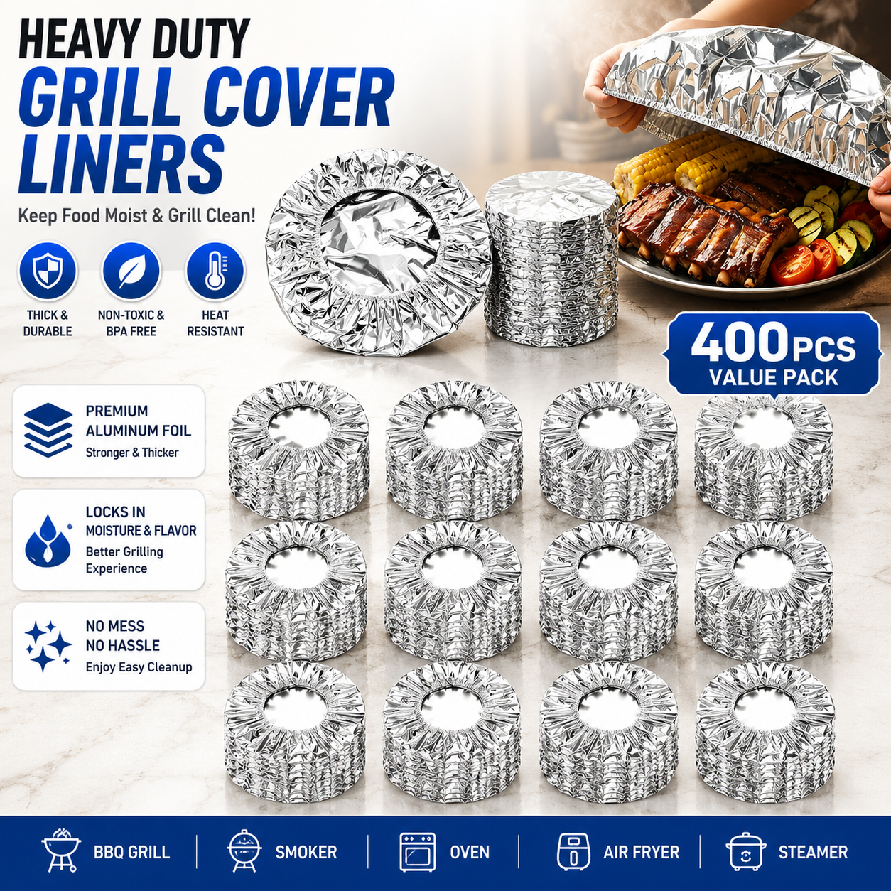 Aluminum Foil Heat Shield Covers – No Plastic 🥘