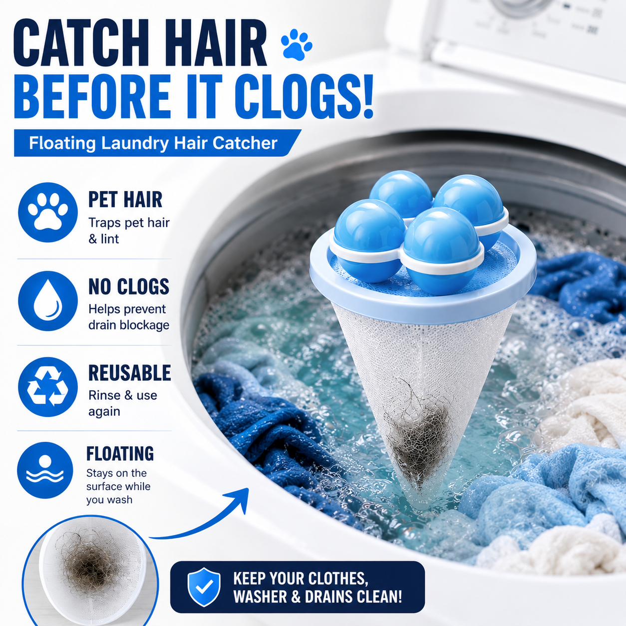 🎁Hot Sale 50% OFF🎉Floating Lint Mesh Bag For Laundry