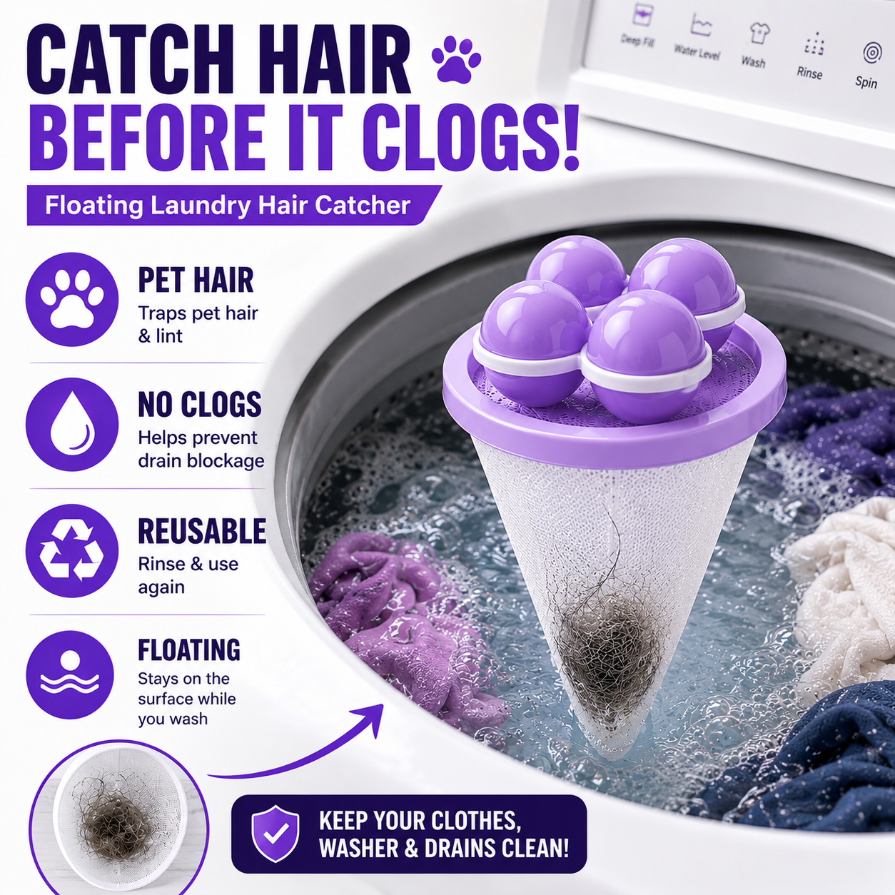 🎁Hot Sale 50% OFF🎉Floating Lint Mesh Bag For Laundry