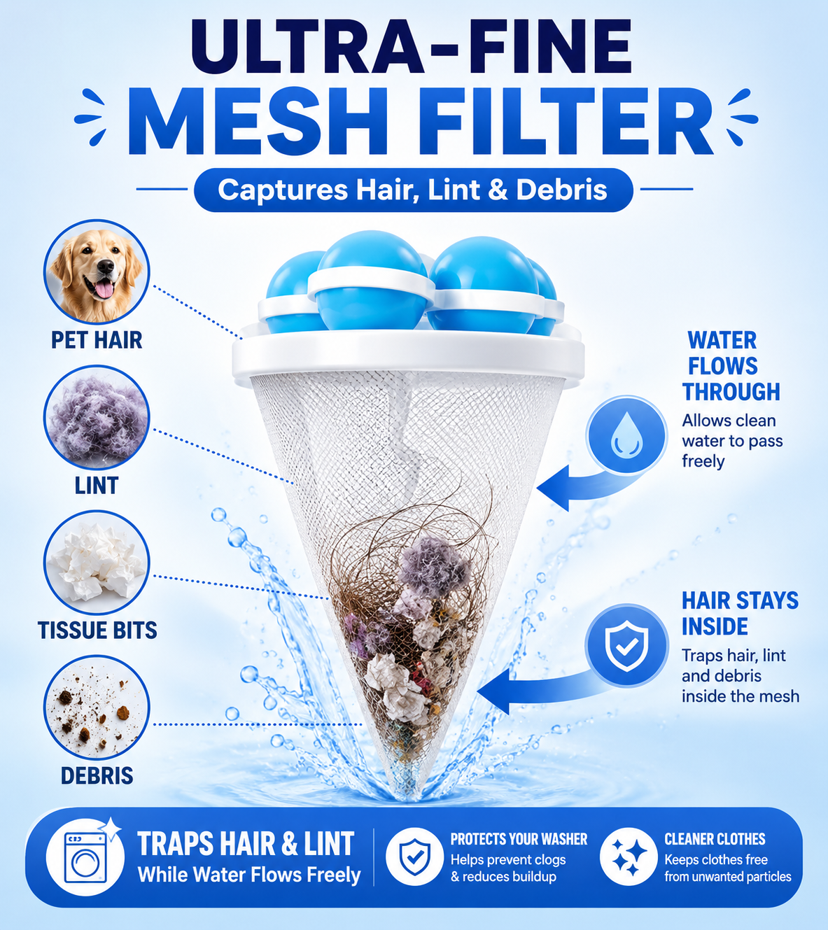 🎁Hot Sale 70% OFF🎉Floating Lint Mesh Bag For Laundry
