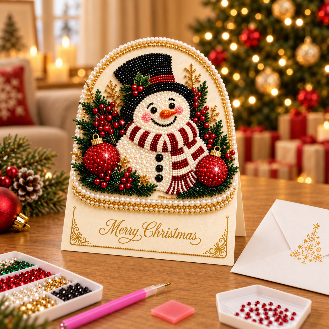 🔥Last 55pcs🎉-DIY Christmas Diamond Art Greeting Card Kit