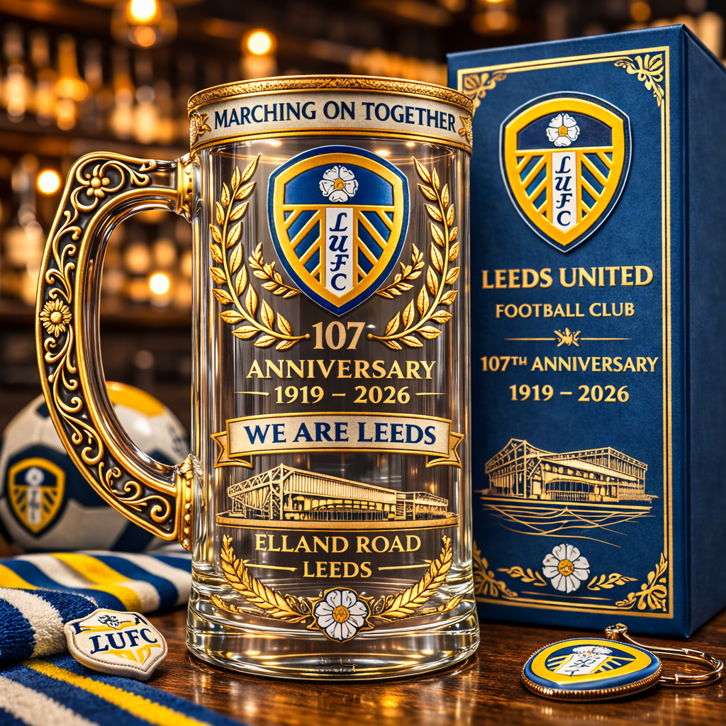 Leeds United’s 107th Anniversary  Collector  Beer Glass