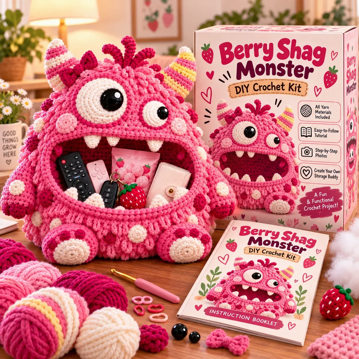 🔥Last 40pcs🎉-“Clutter Munchers” – Hungry Monsters: DIY Crochet Storage Buddies 👾🧶