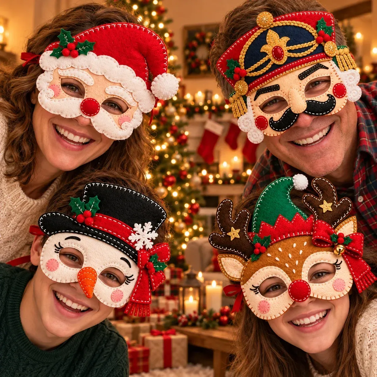 Christmas felt mask details