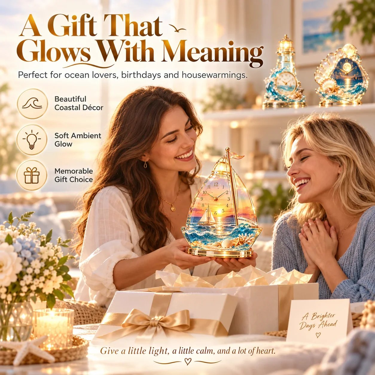 🔥Limited time 70% OFF -✨🌊 Coastal Glow Crystal Clock Collection — Bring the Beauty of the Sea Home 