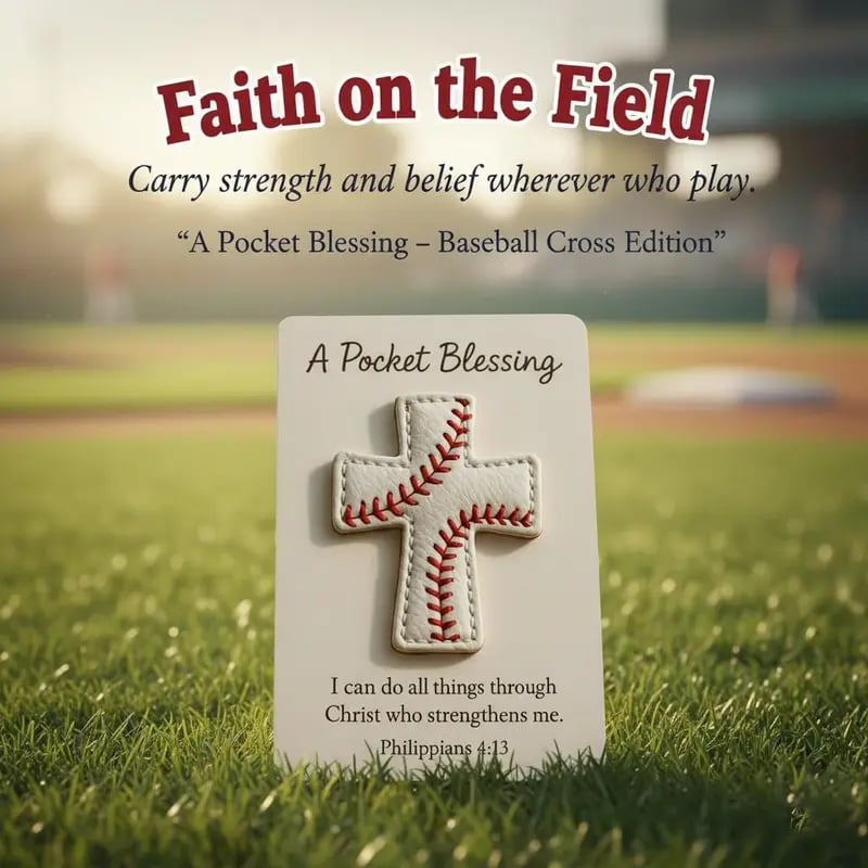 A Pocket Blessing – Baseball Cross Edition(⚾Baseball、🥎Softball、🏈 American Football)