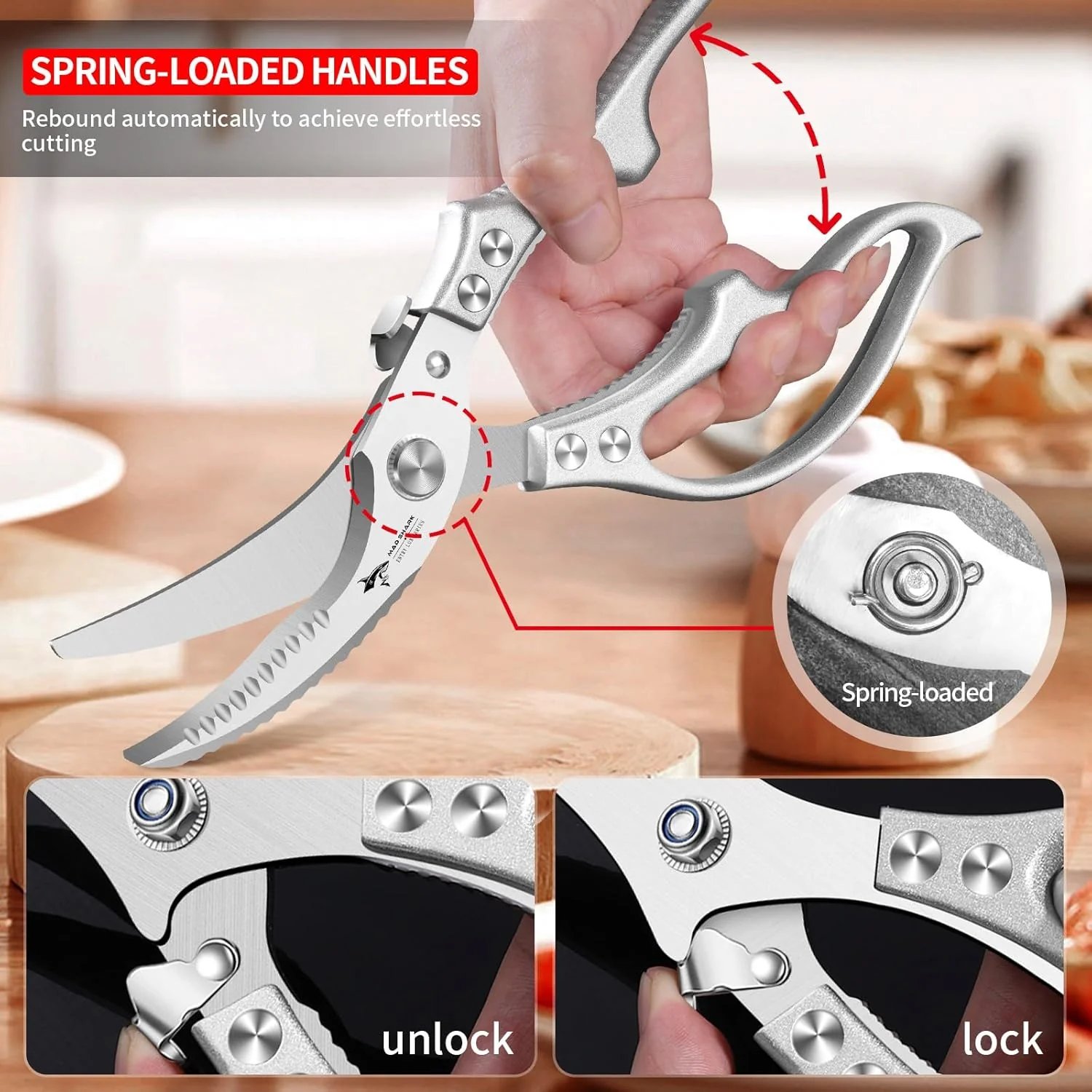 ✂️ LIMITED TIME 70% OFF! ⚡ Heavy-Duty Multifunction Kitchen Shears – 4-in-1 Tool with Fish Scaler, Bottle Opener & Safety Lock 🔪