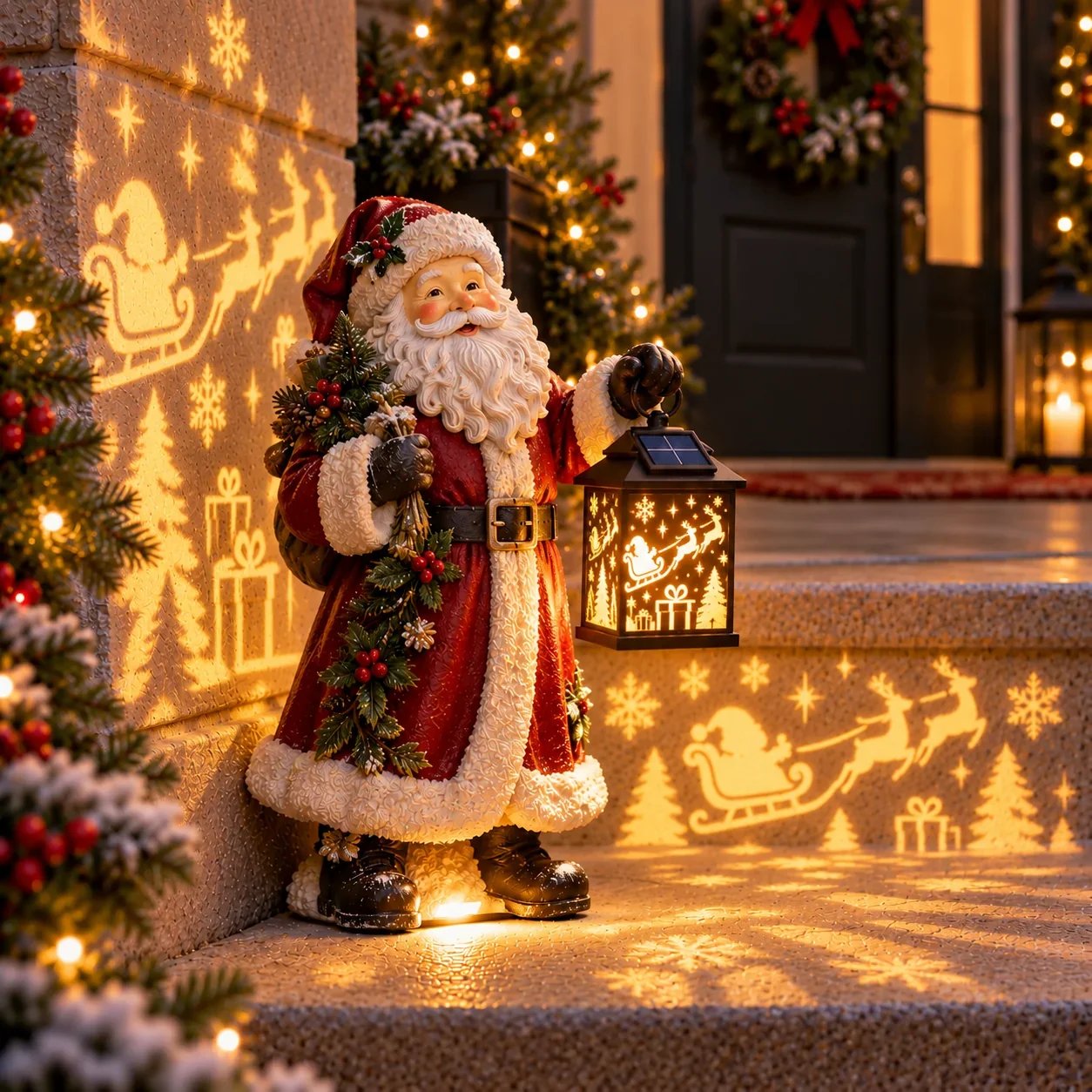 🔥Last 40pcs🎉-⛄✨ Snowman Nativity Glow – Solar Christmas Step Light with Holy Family Projection 🎄✝️