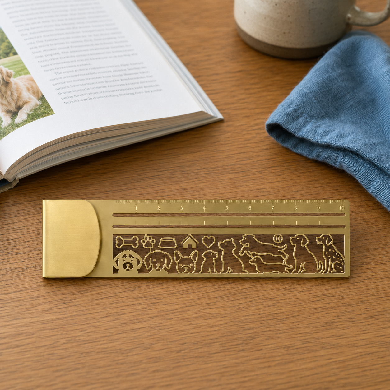 🔥Last Day 50% OFF - 😻📏 Cat Lover’s 3-in-1 Metal Bookmark Ruler | Bookmark, Ruler & Coloring
