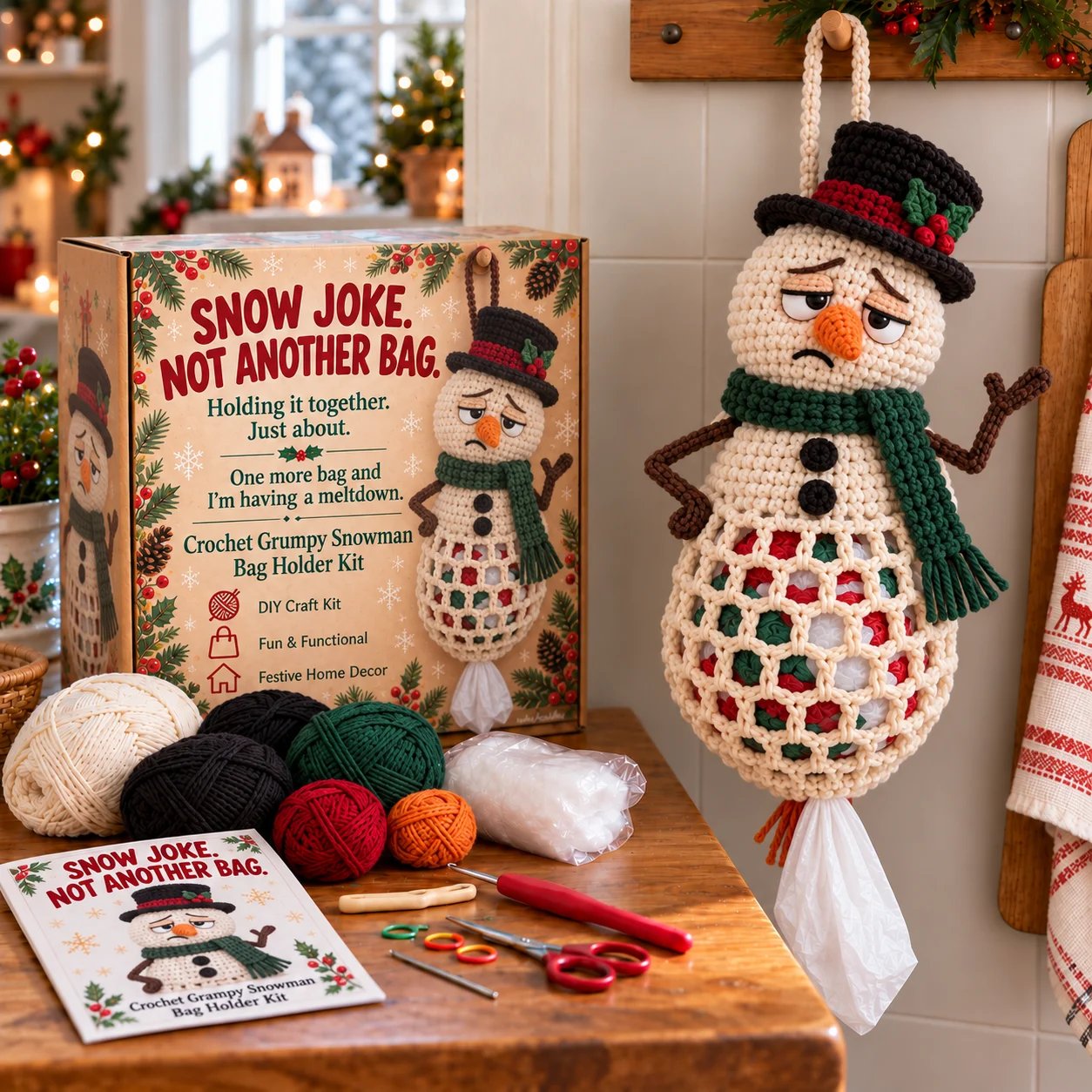 🔥Limited time 70% OFF - 🧶Christmas Crochet Bag Holder DIY Kit