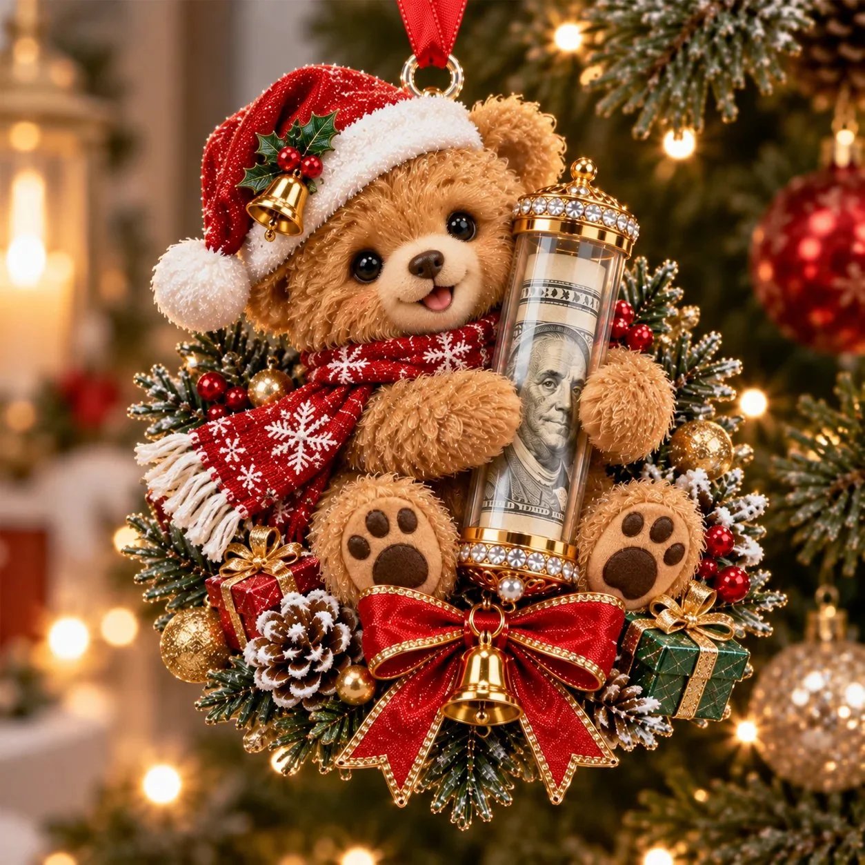 ⏳ Last Day 70% OFF – 🎄3D Christmas Money Plush Ornament | 12 Cute Animal Designs🎁