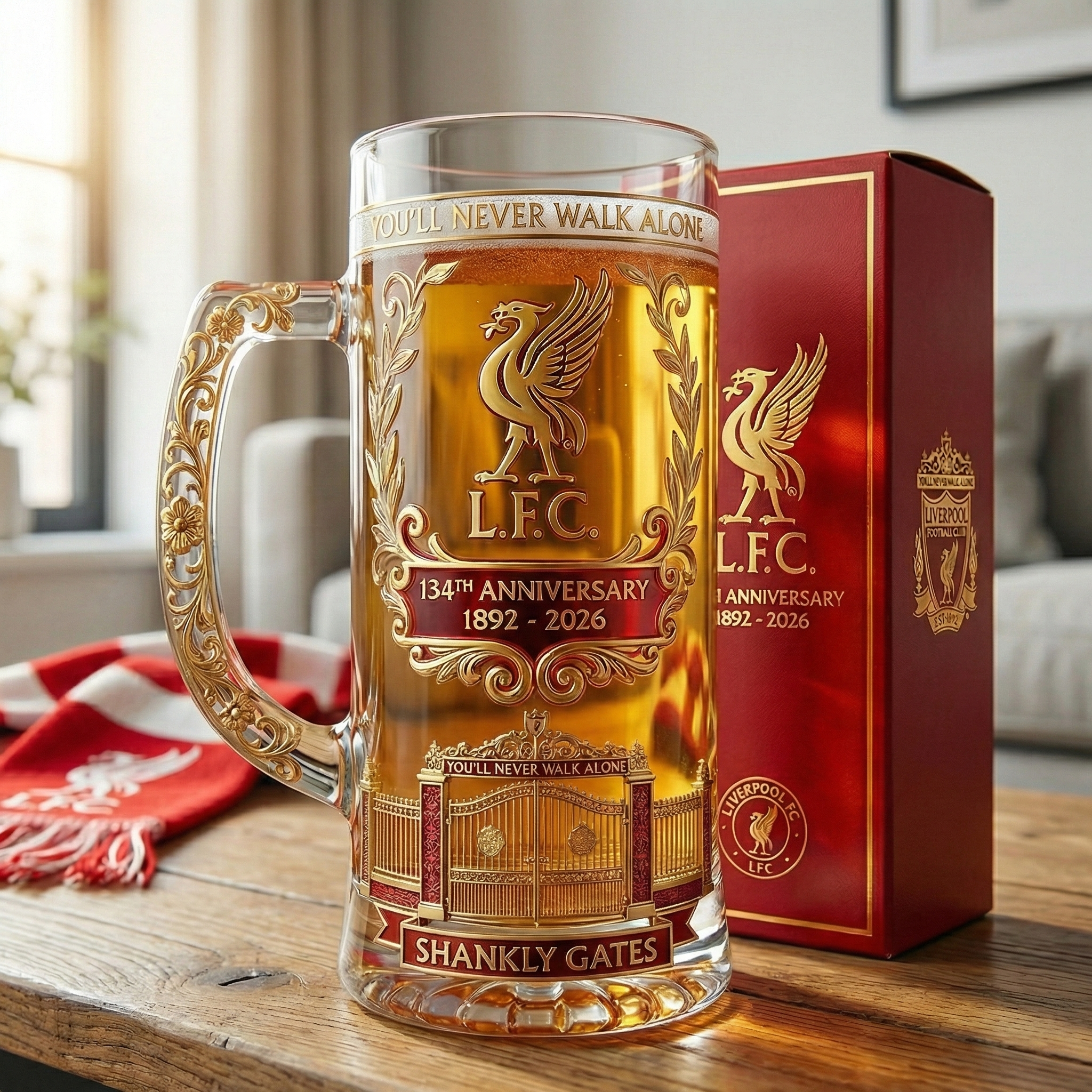 Liverpool FC 134th Anniversary Commemorative Glass