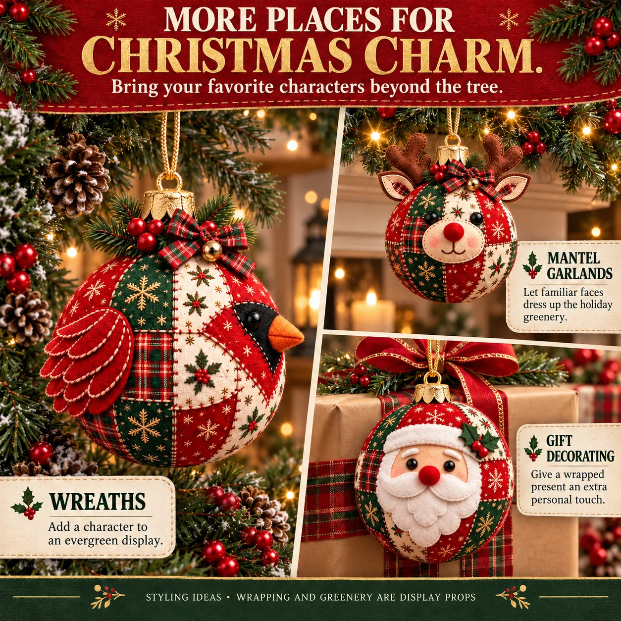 🔥 Limited Time 70% OFF – 🎄🧵Cozy Patchwork Christmas Ornament Collection | Festive Tree Decor & Meaningful Holiday Gifts ✨