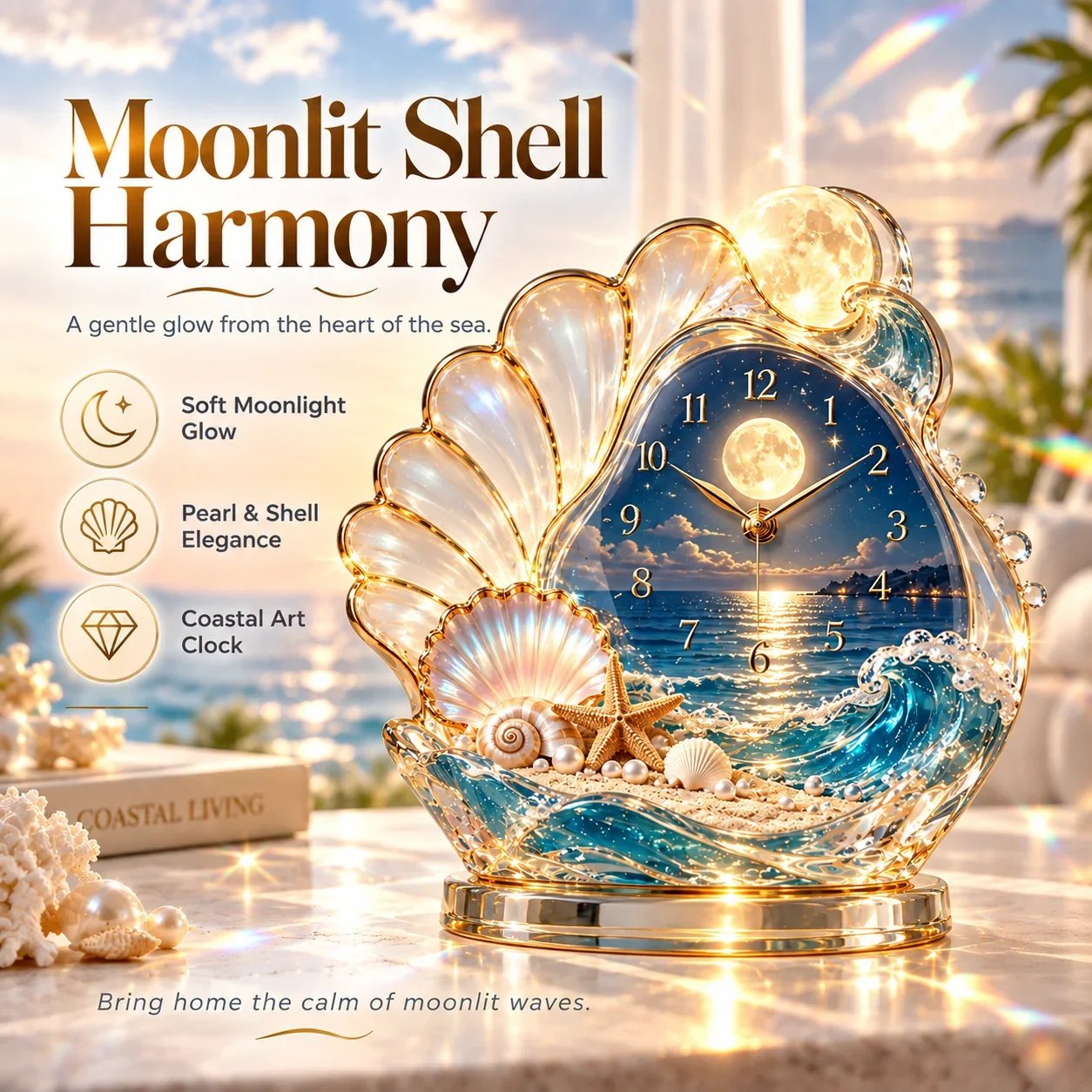 🔥Limited time 70% OFF -✨🌊 Coastal Glow Crystal Clock Collection — Bring the Beauty of the Sea Home 