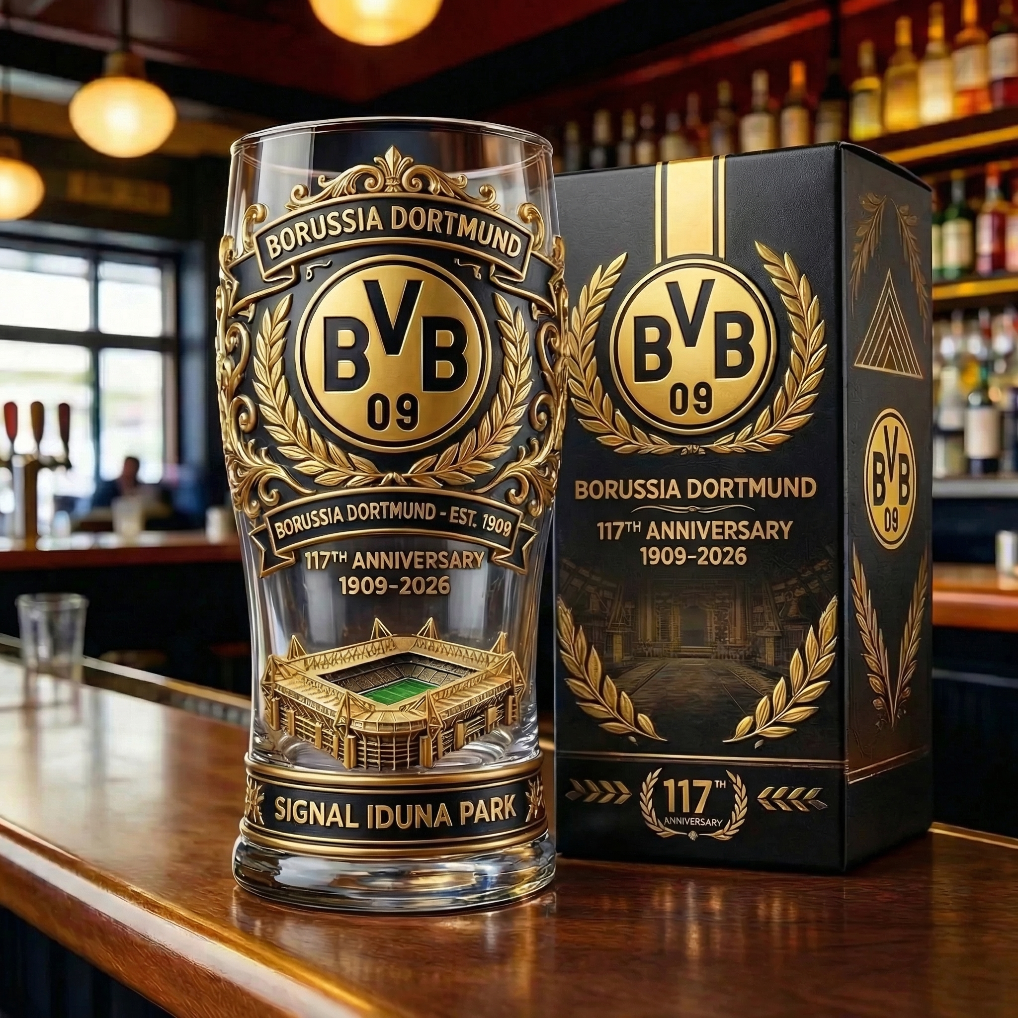 🟡⚫Borussia Dortmund 117th Anniversary Collector Glass(1909-2026)