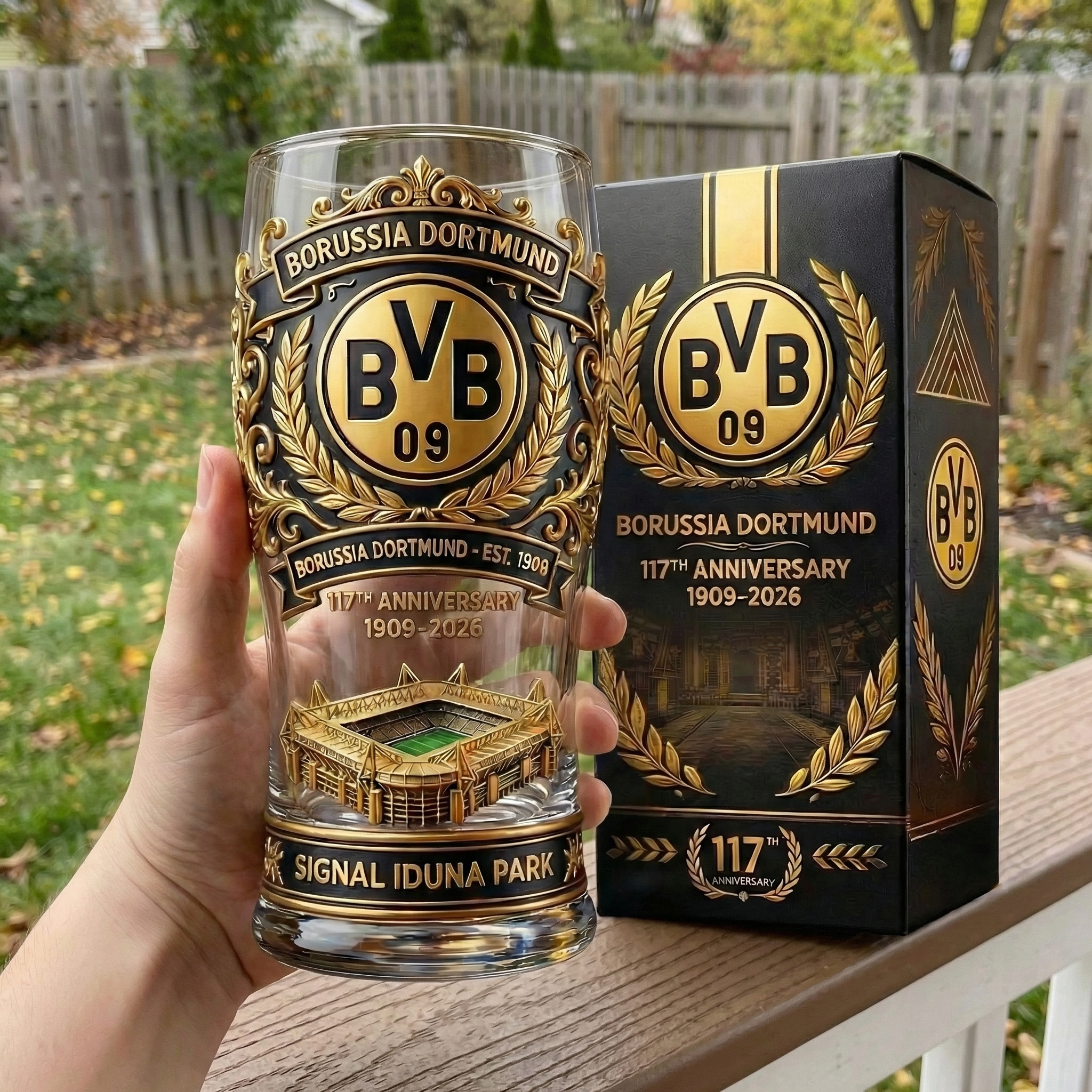 🟡⚫Borussia Dortmund 117th Anniversary Collector Glass(1909-2026)