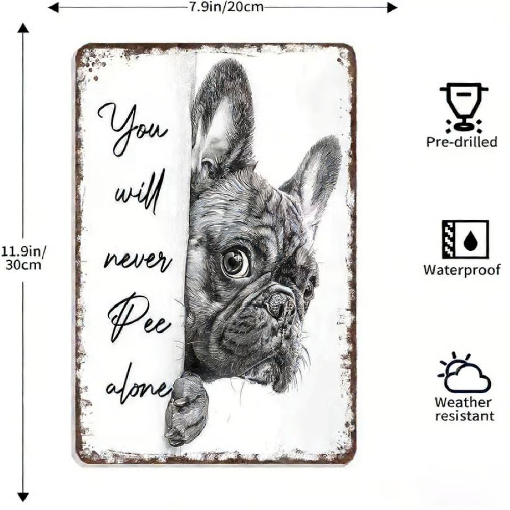 Vintage Black & White Humor Metal Sign